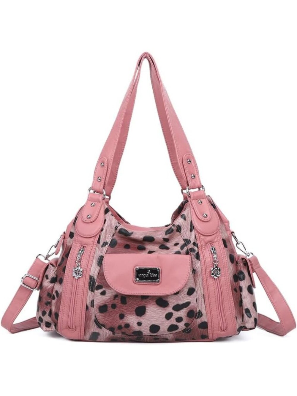 Stylish Washed Leather Shoulder Tote Bag | Multi-Pocket Hobo Purse for Women